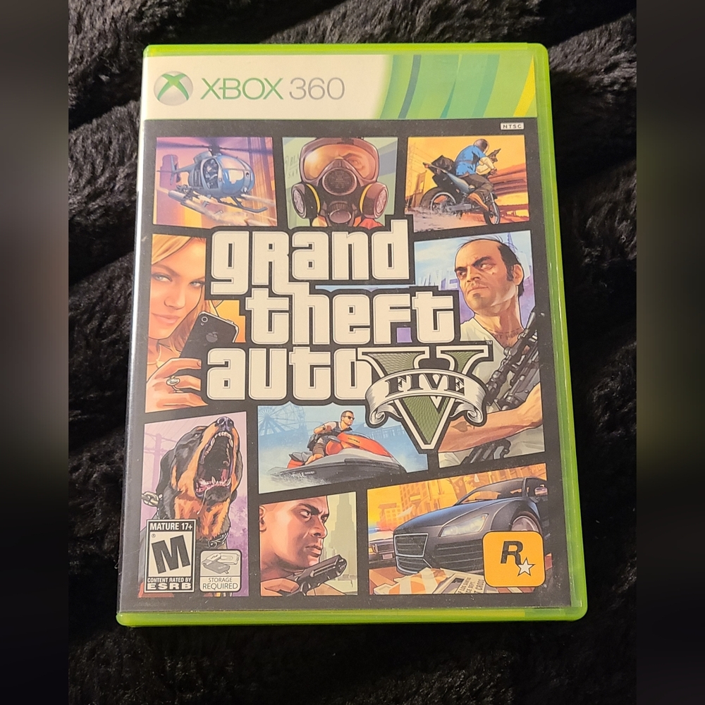 Microsoft Xbox 360 Game - Grand Theft Auto V with Green Case